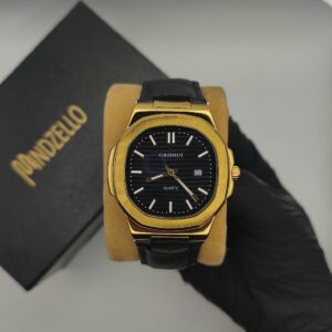 Luxurious Gold Watch with Leather Strap