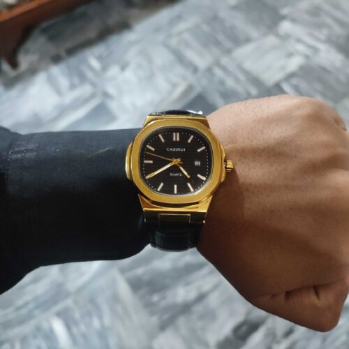 Luxurious Gold Watch with Leather Strap photo review