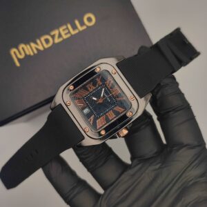 Cartier Black Strap Black Dial Stylish Watch