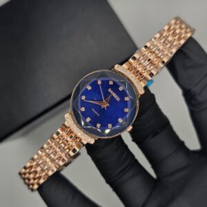 Elegant Rose Gold Chain Blue Dial Watch (( Ladies )