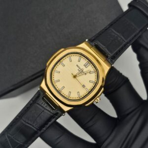 P-P Premium Quality Strap Watch (GOLDEN DIAL)